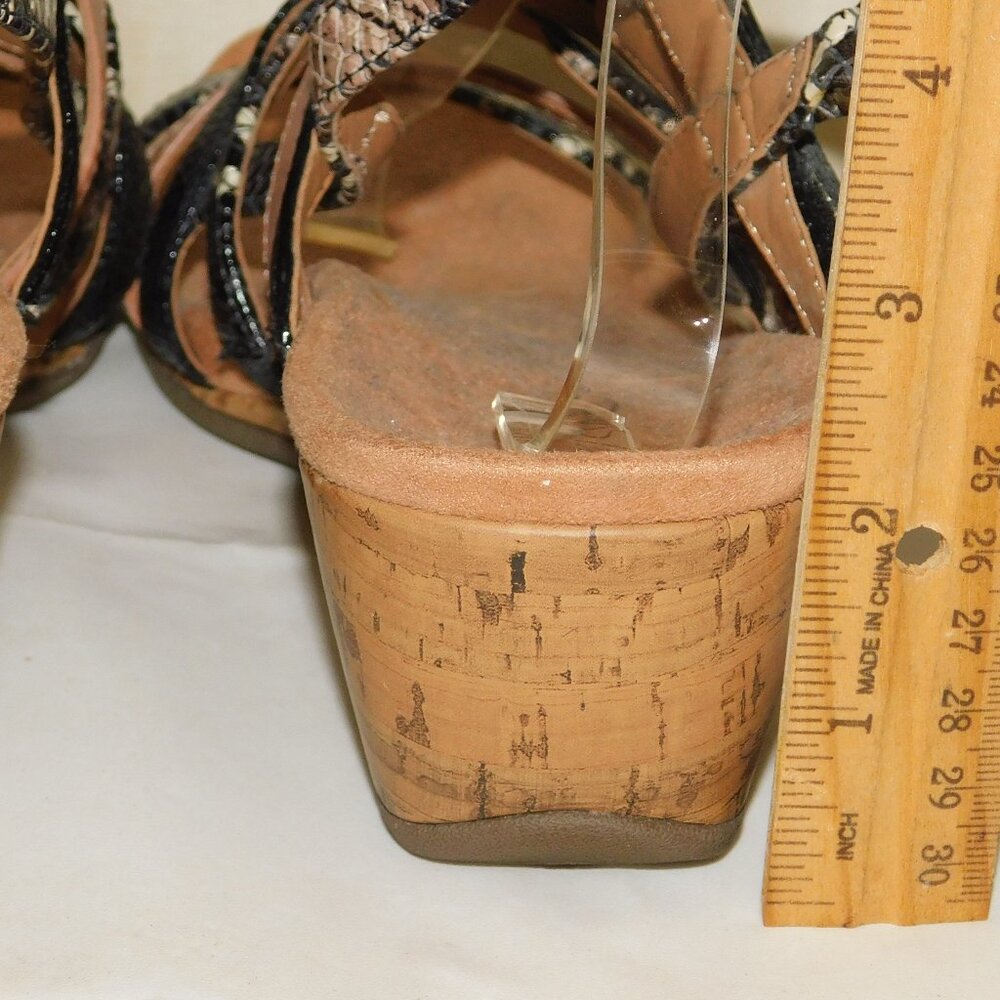 Vionic Tess Snakeskin Embossed Multi Strappy Leat… - image 5